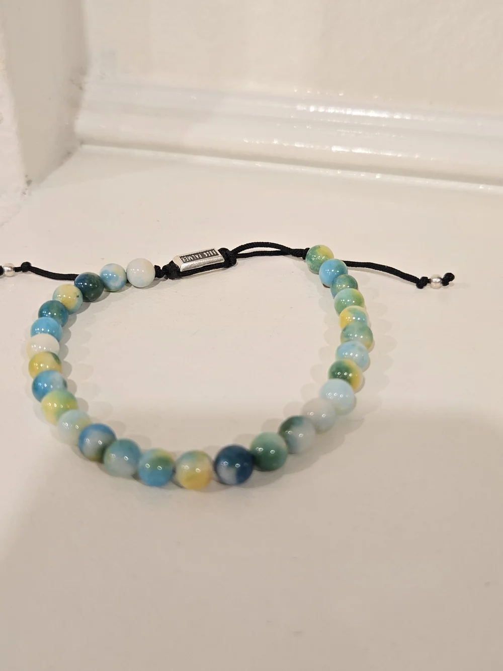 Brand New Buck Palmer Adjustable Beaded Natural Turquoise Stones Men's Bracelet